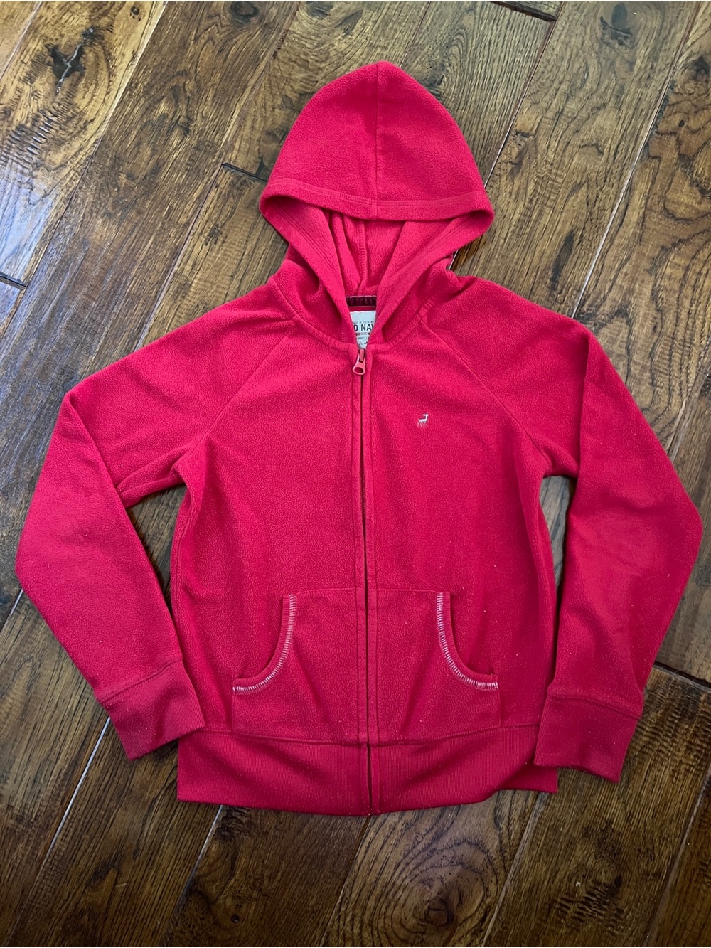 Old Navy Bright Red Girls' Zip-Up Fleece Hoodie